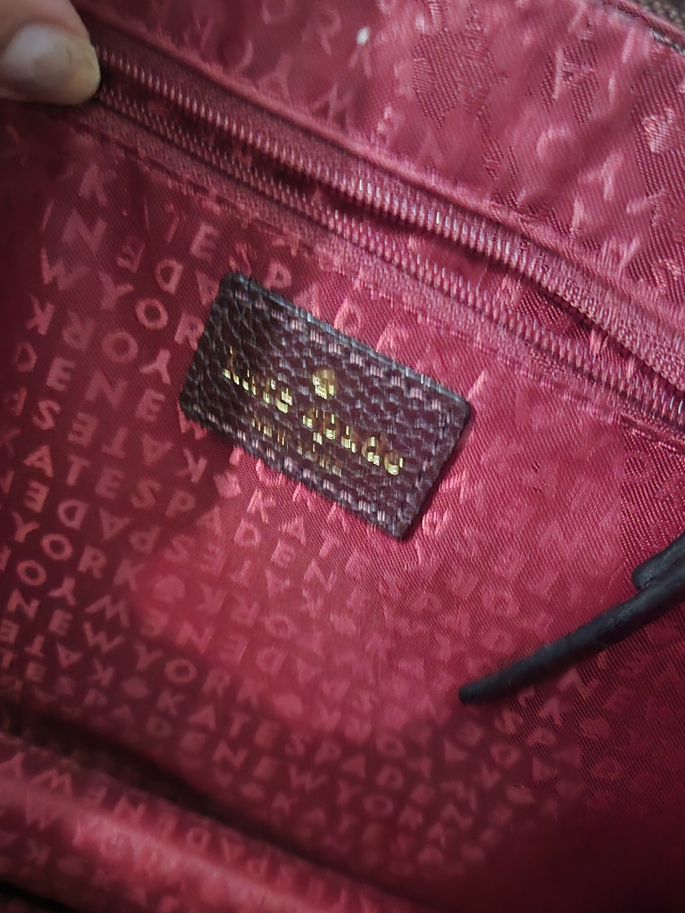 kate spade New York Pebbled Leather Satchel - Deep Burgundy - Picture 11 of 14